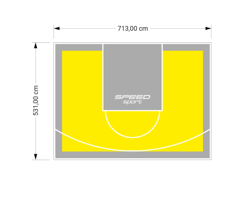 38M2/531X713CM ŻÓŁTO-SZARE BOISKO DO KOSZYKÓWKI SPEEDSPORT HEXA POWER PRO