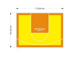 38M2/531X713CM ŻÓŁTO-POMARAŃCZOWE BOISKO DO KOSZYKÓWKI SPEEDSPORT HEXA POWER PRO