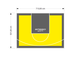 38M2/531X713CM ŻÓŁTO-GRAFITOWE BOISKO DO KOSZYKÓWKI SPEEDSPORT HEXA POWER PRO
