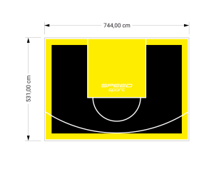 40M2/531X744CM CZARNO-ŻÓŁTE BOISKO DO KOSZYKÓWKI SPEEDSPORT HEXA POWER PRO