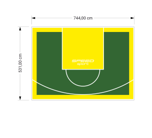 40M2/531X744CM ZIELONO-ŻÓŁTE BOISKO DO KOSZYKÓWKI SPEEDSPORT HEXA POWER PRO