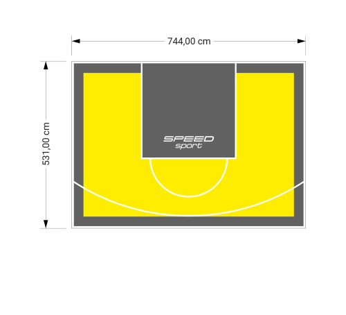 40M2/531X744CM ŻÓŁTO-GRAFITOWE BOISKO DO KOSZYKÓWKI SPEEDSPORT HEXA POWER PRO