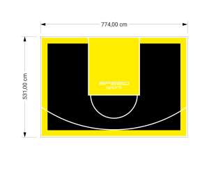 41M2/531X774CM CZARNO-ŻÓŁTE BOISKO DO KOSZYKÓWKI SPEEDSPORT HEXA POWER PRO