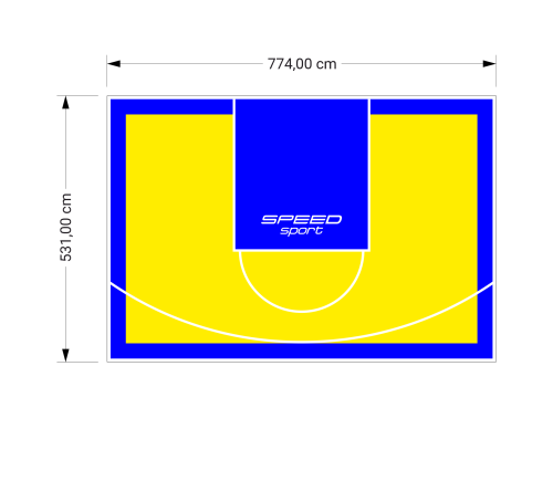41M2/531X774CM ŻÓŁTO-NIEBIESKIE BOISKO DO KOSZYKÓWKI SPEEDSPORT HEXA POWER PRO