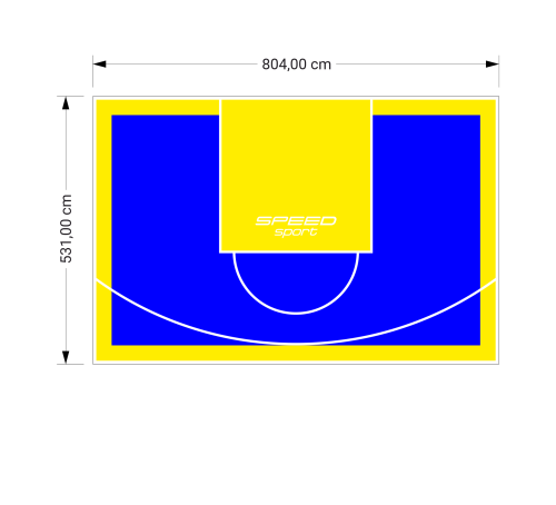 43M2/531X804CM NIEBIESKO-ŻÓŁTE BOISKO DO KOSZYKÓWKI SPEEDSPORT HEXA POWER PRO