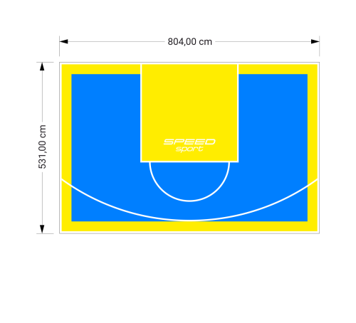 43M2/531X804CM BŁĘKITNO-ŻÓŁTE BOISKO DO KOSZYKÓWKI SPEEDSPORT HEXA POWER PRO