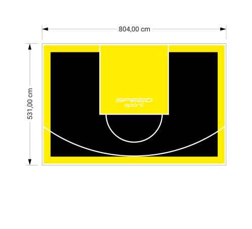 43M2/531X804CM CZARNO-ŻÓŁTE BOISKO DO KOSZYKÓWKI SPEEDSPORT HEXA POWER PRO