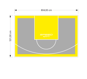 43M2/531X804CM SZARO-ŻÓŁTE BOISKO DO KOSZYKÓWKI SPEEDSPORT HEXA POWER PRO