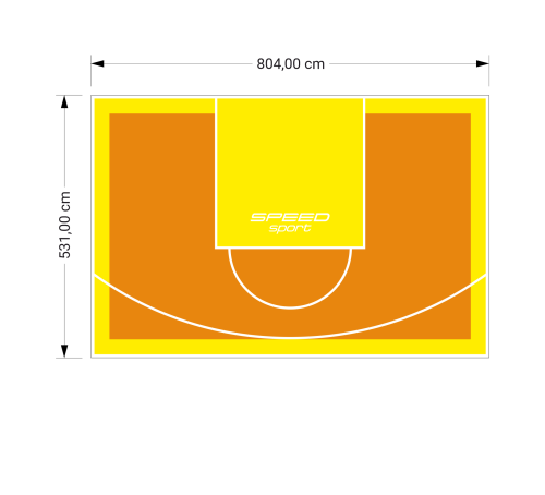 43M2/531X804CM POMARAŃCZOWO-ŻÓŁTE BOISKO DO KOSZYKÓWKI SPEEDSPORT HEXA POWER PRO