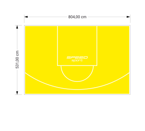 43M2/531X804CM ŻÓŁTE BOISKO DO KOSZYKÓWKI SPEEDSPORT HEXA POWER PRO