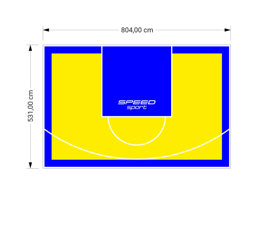 43M2/531X804CM ŻÓŁTO-NIEBIESKIE BOISKO DO KOSZYKÓWKI SPEEDSPORT HEXA POWER PRO