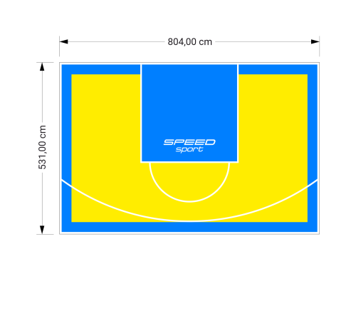 43M2/531X804CM ŻÓŁTO-BŁĘKITNE BOISKO DO KOSZYKÓWKI SPEEDSPORT HEXA POWER PRO