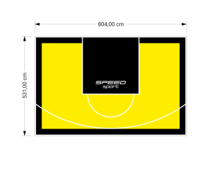 43M2/531X804CM ŻÓŁTO-CZARNE BOISKO DO KOSZYKÓWKI SPEEDSPORT HEXA POWER PRO