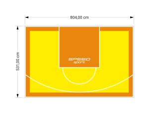 43M2/531X804CM ŻÓŁTO-POMARAŃCZOWE BOISKO DO KOSZYKÓWKI SPEEDSPORT HEXA POWER PRO