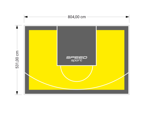 43M2/531X804CM ŻÓŁTO-GRAFITOWE BOISKO DO KOSZYKÓWKI SPEEDSPORT HEXA POWER PRO