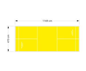 55M2/1169X470CM ŻÓŁTE BOISKO DO BADMINTONA SPEEDSPORT HEXA POWER PRO