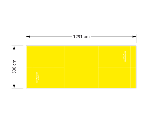 65M2/1291X500CM ŻÓŁTE BOISKO DO BADMINTONA SPEEDSPORT HEXA POWER PRO