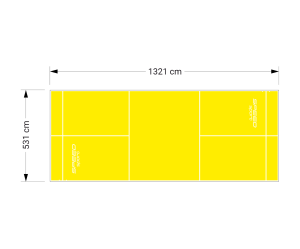 70M2/1321X531CM ŻÓŁTE BOISKO DO BADMINTONA SPEEDSPORT HEXA POWER PRO