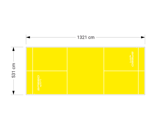 70M2/1321X531CM ŻÓŁTE BOISKO DO BADMINTONA SPEEDSPORT HEXA POWER PRO