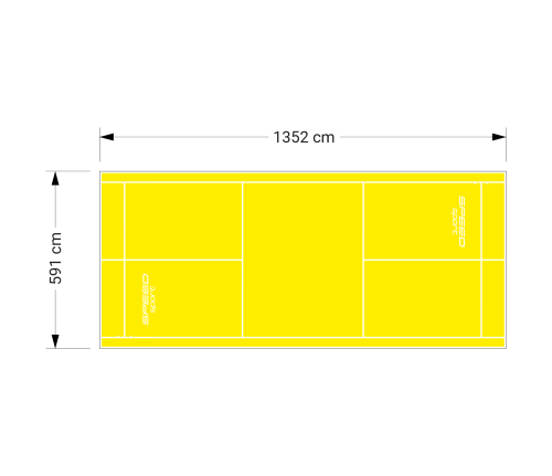 80M2/1352X592CM ŻÓŁTE BOISKO DO BADMINTONA SPEEDSPORT HEXA POWER PRO
