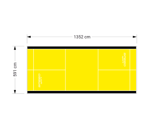 80M2/1352X592CM ŻÓŁTO-CZARNE BOISKO DO BADMINTONA SPEEDSPORT HEXA POWER PRO