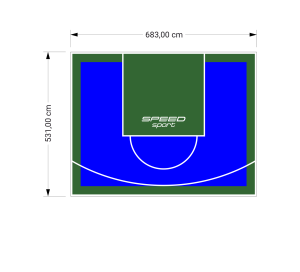 36M2/531X683CM NIEBIESKO-ZIELONE BOISKO DO KOSZYKÓWKI SPEEDSPORT HEXA POWER PRO