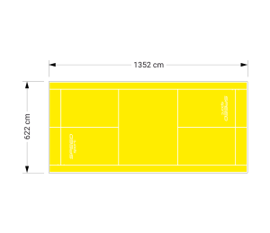 84M2/1352X592CM ŻÓŁTE BOISKO DO BADMINTONA SPEEDSPORT HEXA POWER PRO