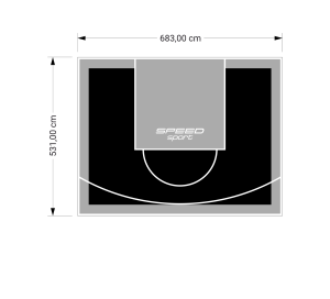 36M2/531X683CM CZARNO-SZARE BOISKO DO KOSZYKÓWKI SPEEDSPORT HEXA POWER PRO