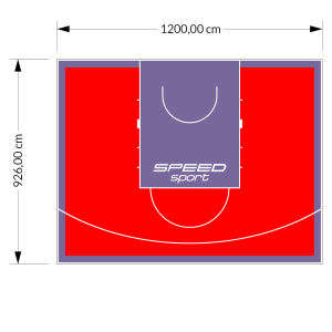 111M2/926X1200CM CZERWONO-FIOLETOWE BOISKO DO KOSZYKÓWKI SPEED sport HEXA POWER PRO