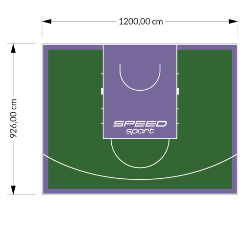 111M2/926X1200CM ZIELONO-FIOLETOWE BOISKO DO KOSZYKÓWKI SPEED sport HEXA POWER PRO