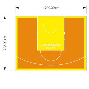 111M2/926X1200CM POMARAŃCZOWO-ŻÓŁTE BOISKO DO KOSZYKÓWKI SPEED sport HEXA POWER PRO