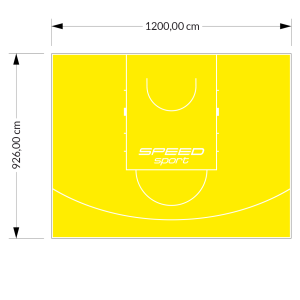 111M2/926X1200CM ŻÓŁTE BOISKO DO KOSZYKÓWKI SPEED sport HEXA POWER PRO
