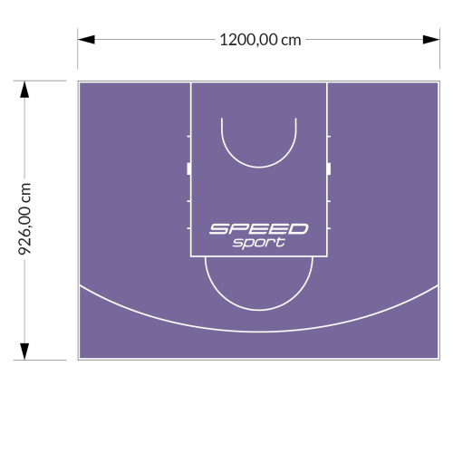 111M2/926X1200CM FIOLETOWE BOISKO DO KOSZYKÓWKI SPEED sport HEXA POWER PRO