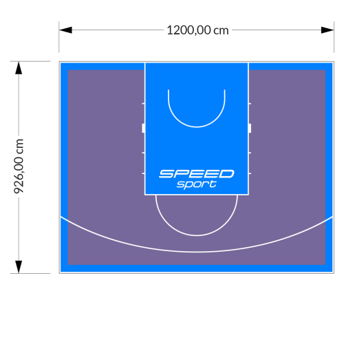 111M2/926X1200CM FIOLETOWO-BŁĘKITNE BOISKO DO KOSZYKÓWKI SPEED sport HEXA POWER PRO