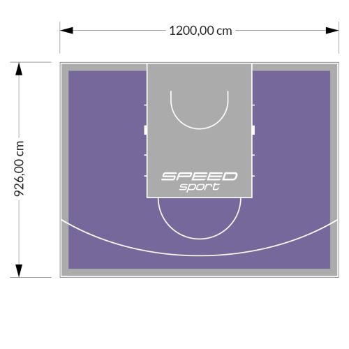 111M2/926X1200CM FIOLETOWO-SZARE BOISKO DO KOSZYKÓWKI SPEED sport HEXA POWER PRO