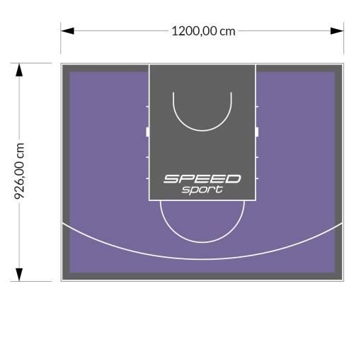 111M2/926X1200CM FIOLETOWO-GRAFITOWE BOISKO DO KOSZYKÓWKI SPEED sport HEXA POWER PRO