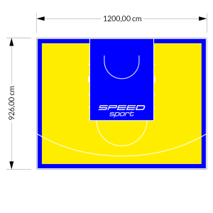 111M2/926X1200CM ŻÓŁTO-NIEBIESKIE BOISKO DO KOSZYKÓWKI SPEED sport HEXA POWER PRO