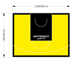 111M2/926X1200CM ŻÓŁTO-CZARNE BOISKO DO KOSZYKÓWKI SPEED sport HEXA POWER PRO