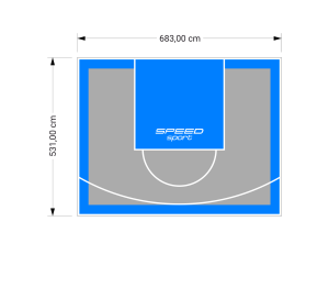 36M2/531X683CM SZARO-BŁĘKITNE BOISKO DO KOSZYKÓWKI SPEEDSPORT HEXA POWER PRO