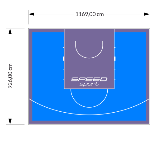 108M2/926X1169CM BŁĘKITNO-FIOLETOWE BOISKO DO KOSZYKÓWKI SPEED sport HEXA POWER PRO