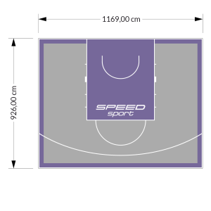 108M2/926X1169CM SZARO-FIOLETOWE BOISKO DO KOSZYKÓWKI SPEED sport HEXA POWER PRO