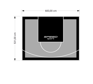 36M2/531X683CM SZARO-CZARNE BOISKO DO KOSZYKÓWKI SPEEDSPORT HEXA POWER PRO