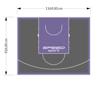 108M2/926X1169CM GRAFITOWO-FIOLETOWE BOISKO DO KOSZYKÓWKI SPEED sport HEXA POWER PRO