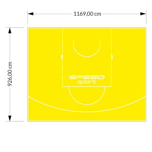 108M2/926X1169CM ŻÓŁTE BOISKO DO KOSZYKÓWKI SPEED sport HEXA POWER PRO