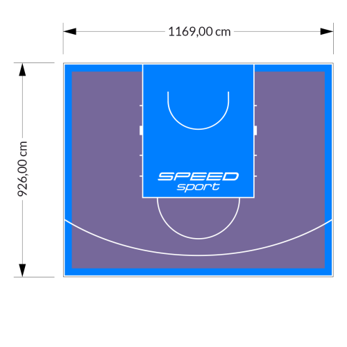 108M2/926X1169CM FIOLETOWO-BŁĘKITNE BOISKO DO KOSZYKÓWKI SPEED sport HEXA POWER PRO