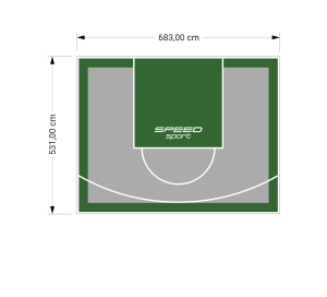 36M2/531X683CM SZARO-ZIELONE BOISKO DO KOSZYKÓWKI SPEEDSPORT HEXA POWER PRO