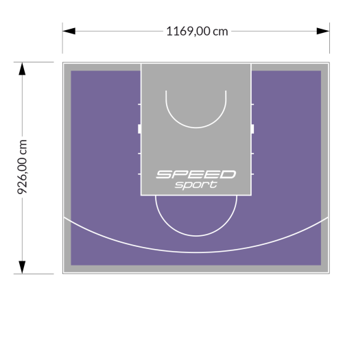 108M2/926X1169CM FIOLETOWO-SZARE BOISKO DO KOSZYKÓWKI SPEED sport HEXA POWER PRO