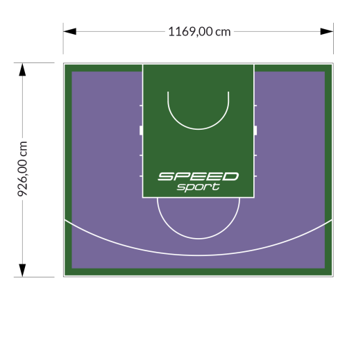 108M2/926X1169CM FIOLETOWO-ZIELONE BOISKO DO KOSZYKÓWKI SPEED sport HEXA POWER PRO