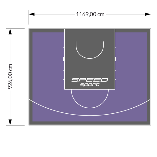 108M2/926X1169CM FIOLETOWO-GRAFITOWE BOISKO DO KOSZYKÓWKI SPEED sport HEXA POWER PRO