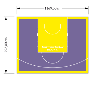 108M2/926X1169CM FIOLETOWO-ŻÓŁTE BOISKO DO KOSZYKÓWKI SPEED sport HEXA POWER PRO